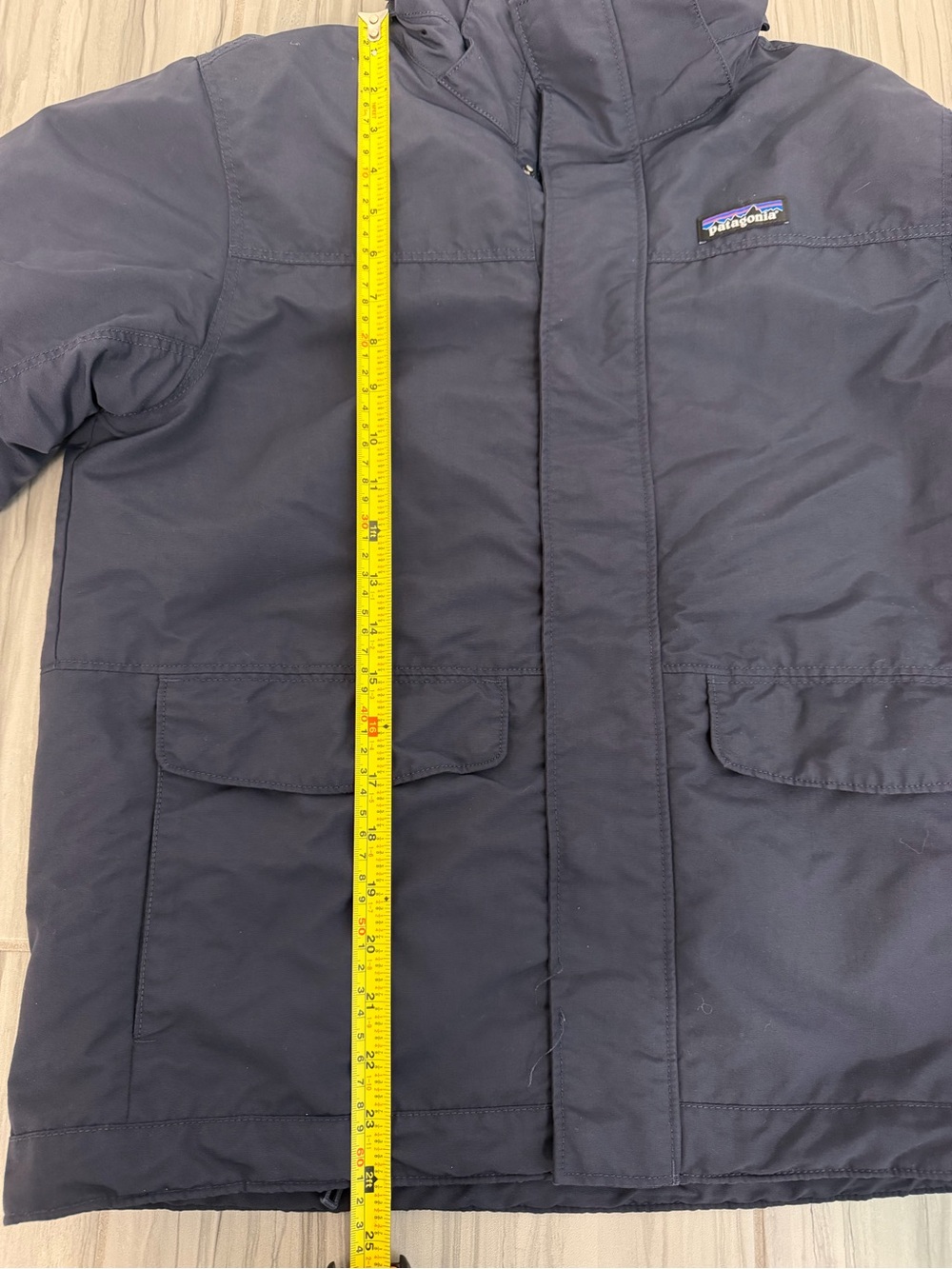 Patagonia Mens Small Lone Mountain Parka Navy Blue Full Zip Insulated Jacket - Picture 9 of 12